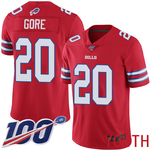 Youth Buffalo Bills #20 Frank Gore Limited Red Rush Vapor Untouchable 100th Season NFL Jersey->youth nfl jersey->Youth Jersey